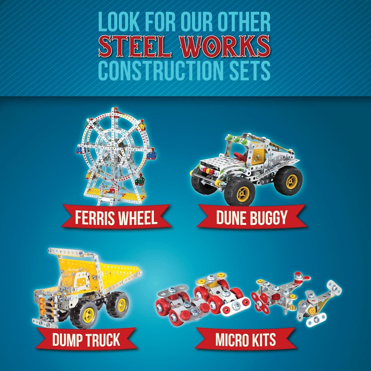 Schylling Steel Works 5 Model Construction Building Kit - Image 6